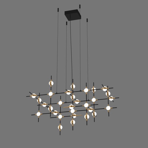 ITALUX NOWOCZESNY DESIGNERSKI ŻYRANDOL LED PROVENZA MD18001067-30A BLACK/GOLD