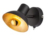 GLOBO INDUSTRIALNY KINKIET REFLEKTOROWY Z WYŁĄCZNIKIEM LOTTE 54001-1 BLACK/GOLD