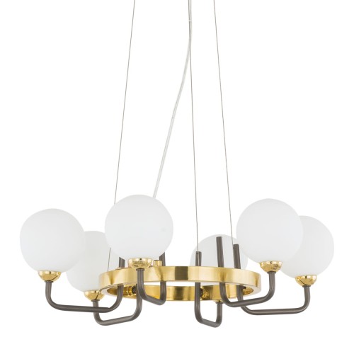 ITALUX NOWOCZESNY INDUSTRIALNY ŻYRANDOL ARKENO 8199-6P BLACK/GOLD