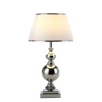 ITALUX STYLOWA LAMPA NOCNA STOŁOWA Z ABAŻUREM ROMA MT204191 CHROM