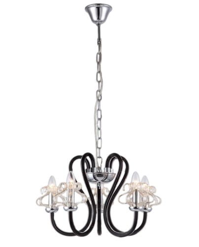 LUXERA STYLOWY ŻYRANDOL SZKLANY FELIM BLACK/CHAMPAGNE GLAMOUR