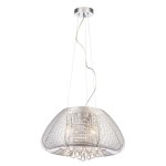 ITALUX NOWOCZESNA LAMPA WISZĄCA Z KRYSZTAŁKAMI LYNA MDM2234-3 SILVER