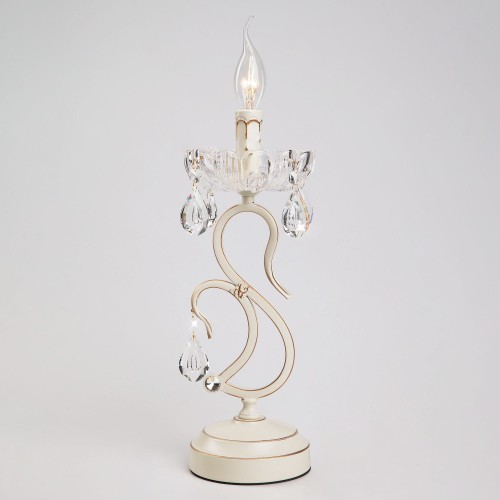 E-STAR LAMPA STOŁOWA ŚWIECZNIKOWA Z KRYSZTAŁKAMI IMPERIUM 1T WH