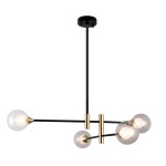 ITALUX NOWOCZESNY ŻYRANDOL INDUSTRIALNY MARINO PND-9148-4 BLACK/GOLD