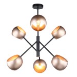 ITALUX NOWOCZESNY DESIGNERSKI ŻYRANDOL CAVAZZA MDM-3690/6 BK+GD